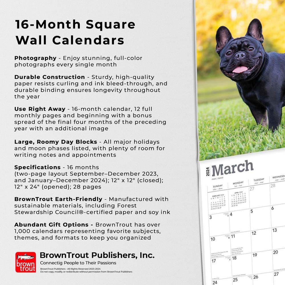 French Bulldogs 2024 Wall Calendar Fourth Alternate Image width=&quot;1000&quot; height=&quot;1000&quot;