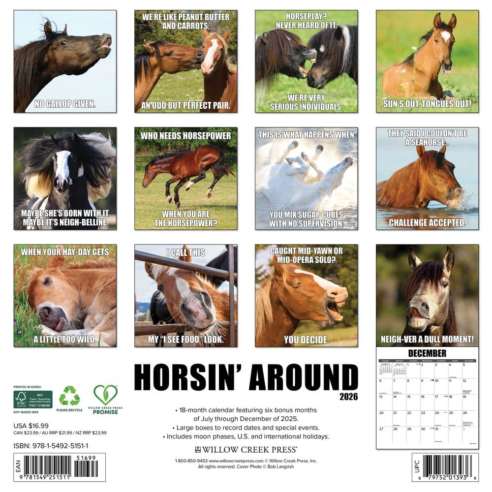 Horsin Around 2026 Wall Calendar First Alternate Image