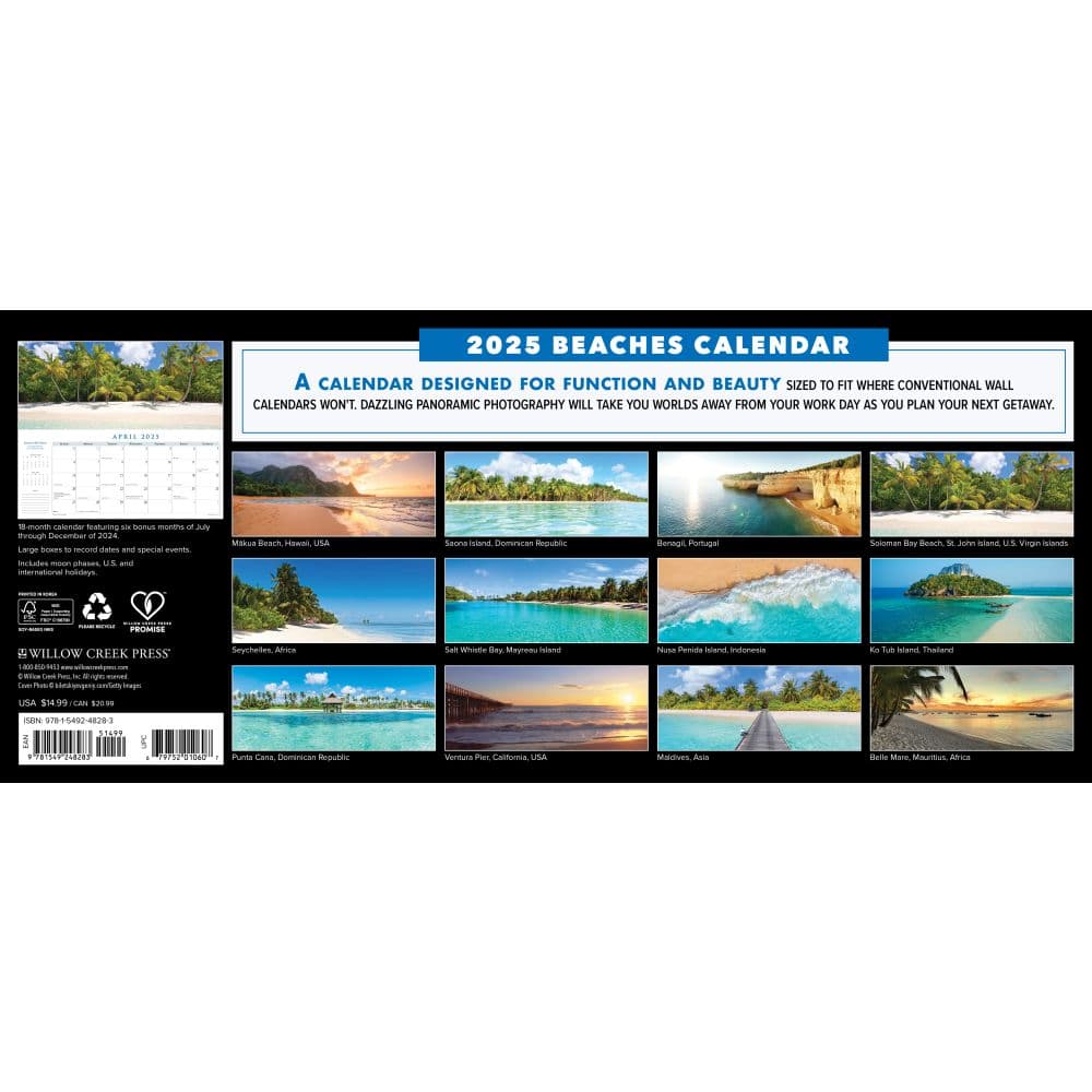 Beaches Panoramic 2025 Wall Calendar First Alternate Image width=&quot;1000&quot; height=&quot;1000&quot;