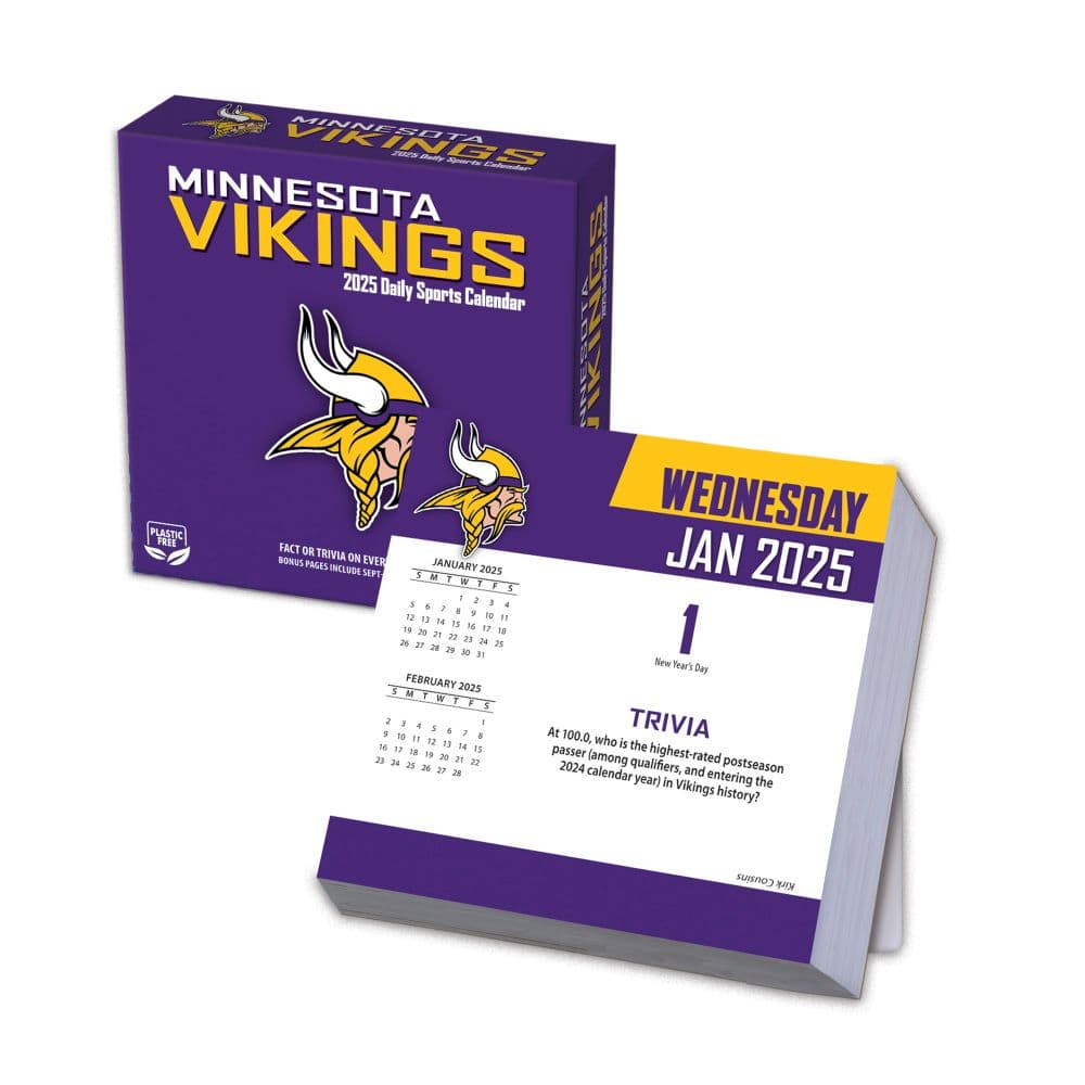 image NFL Minnesota Vikings 2025 Desk Calendar Main Image
