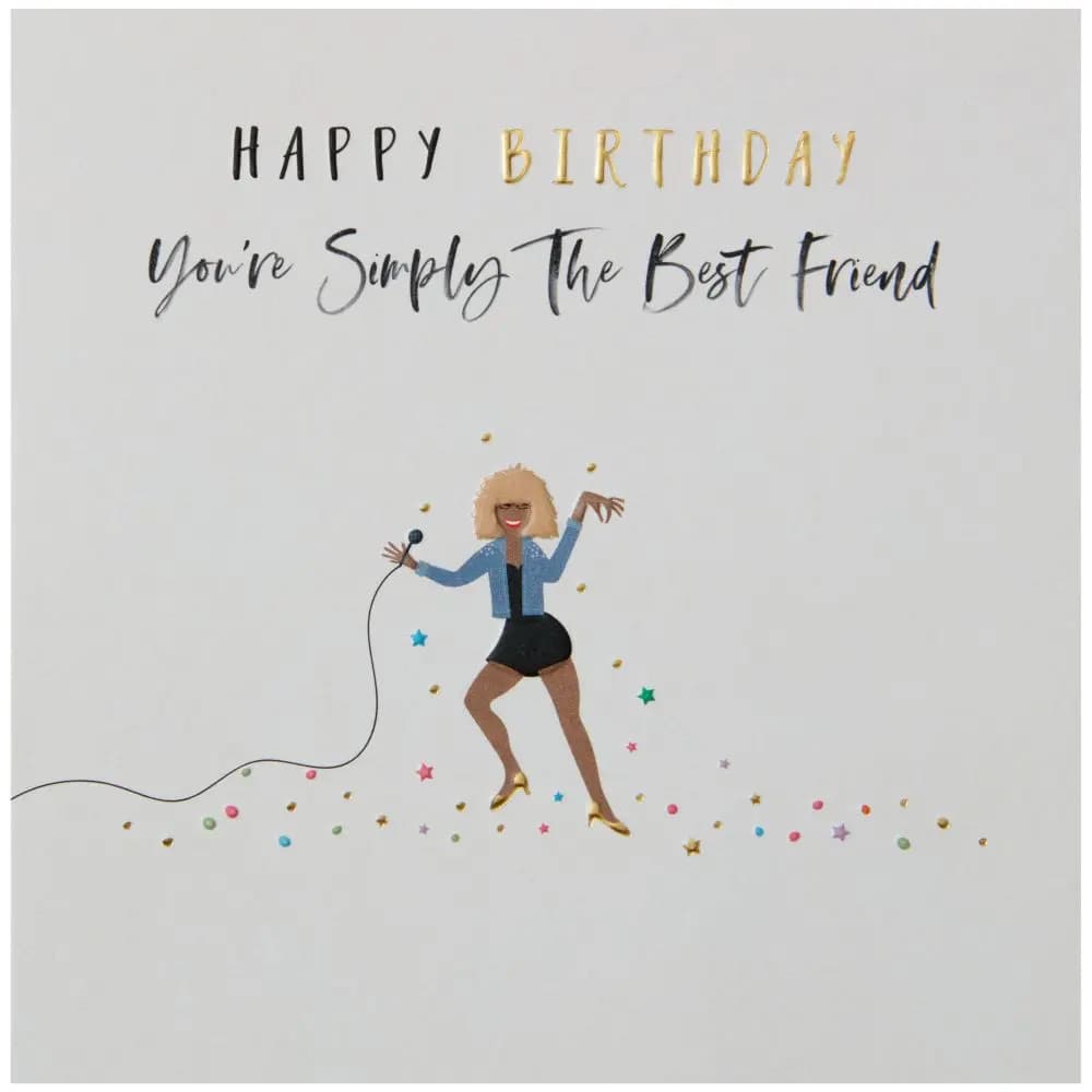 Simply Best Friend Singer Birthday Card front