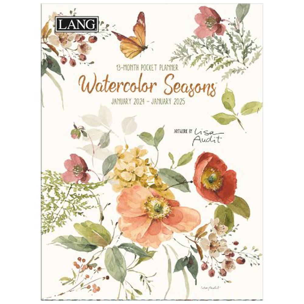 Watercolor Seasons Monthly 2024 Pocket Planner Main Image