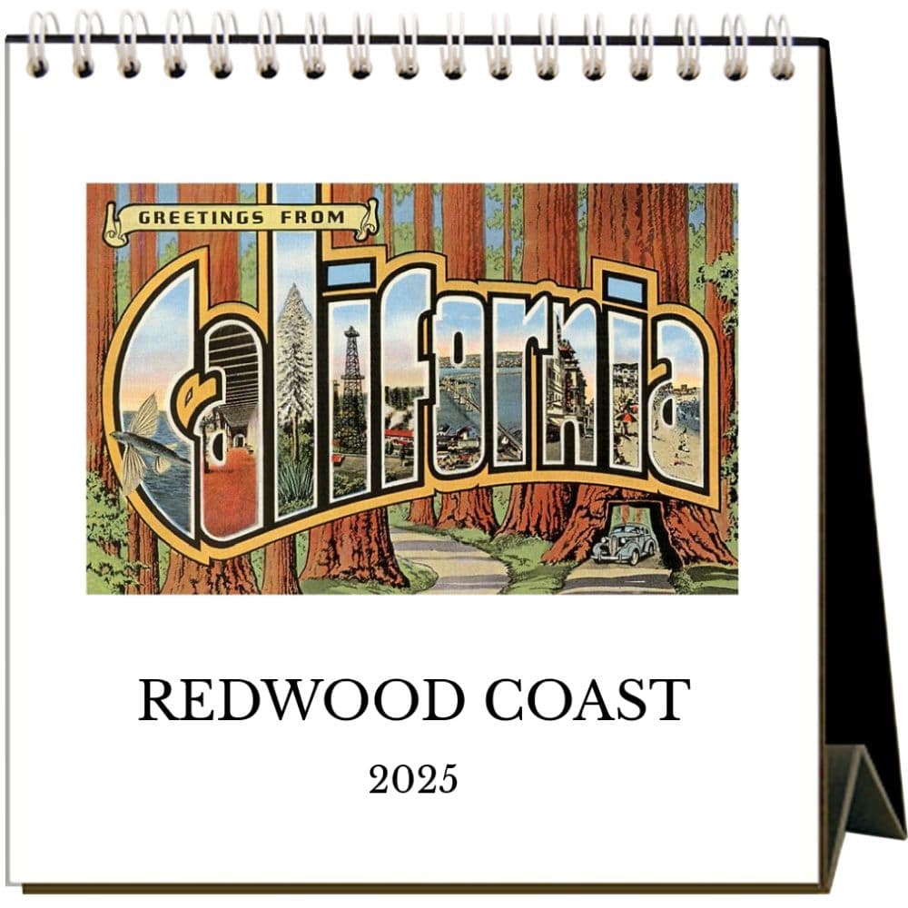 Nostalgic Redwood Coast 2025 Easel Desk Calendar