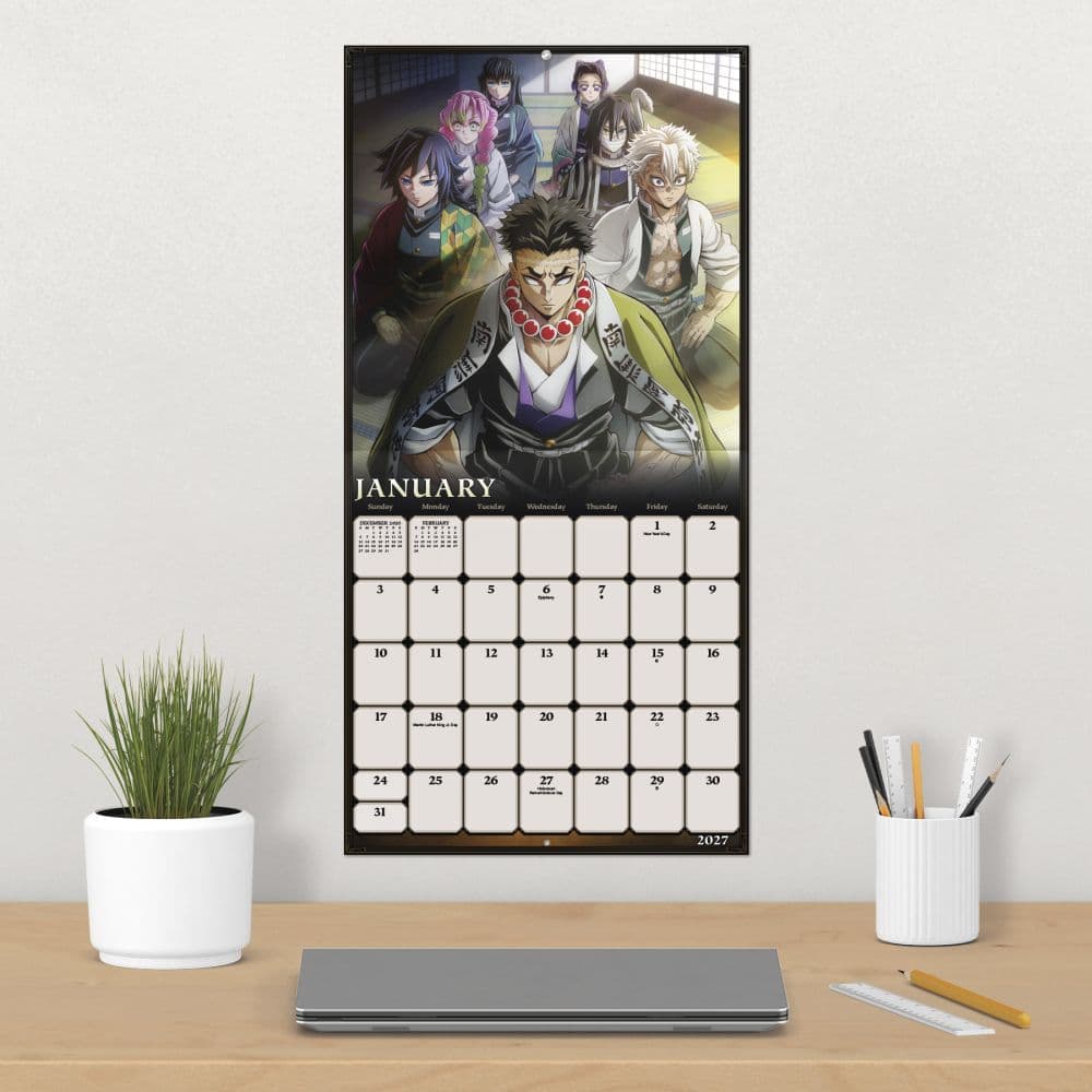 Demon Slayer Kimetsu no Yaiba Exclusive with Bonus Print 2027 Wall Calendar Fourth Alternate Image