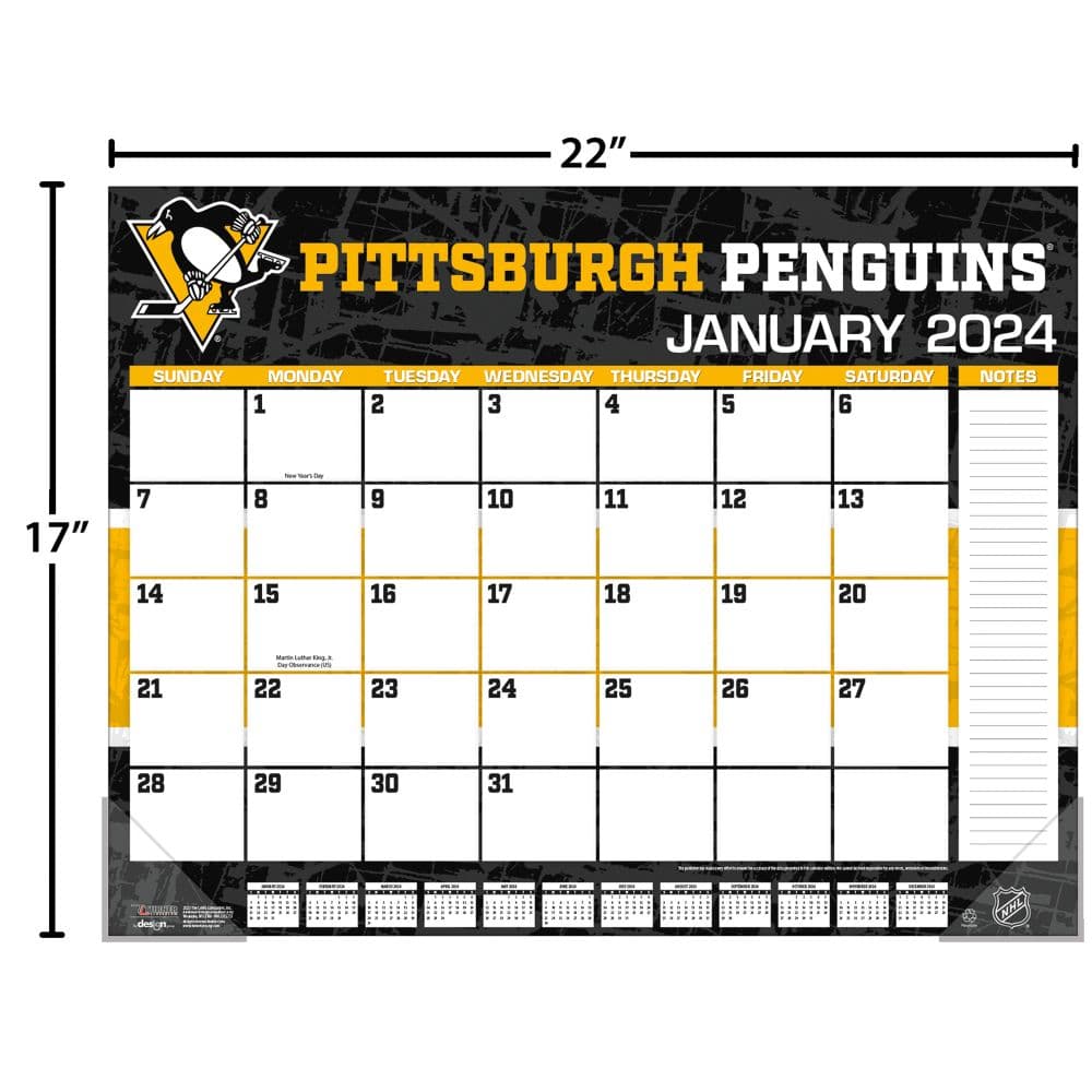 Pittsburgh Penguins 2024 Desk Pad