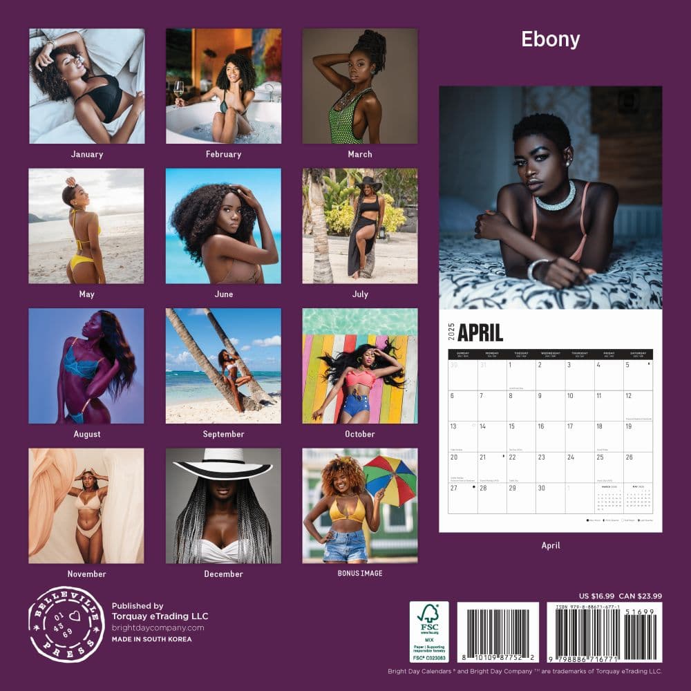 Ebony 2025 Wall Calendar First Alternate Image width="1000" height="1000"