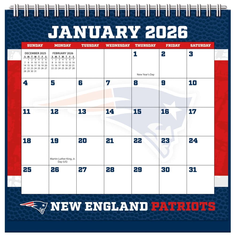 NFL New England Patriots 2026 Easel Desk Calendar Main Product image