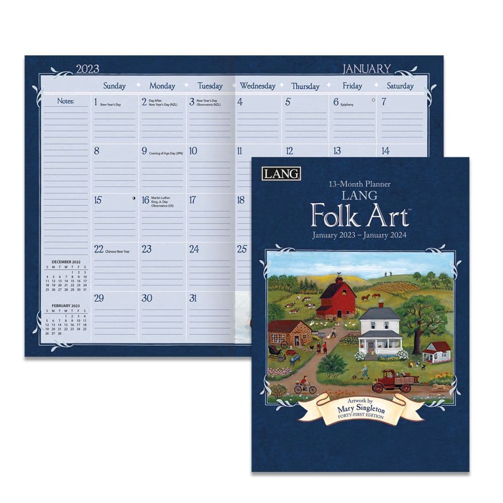 Lang Folk Art 2023 Monthly Planner - Calendars.com