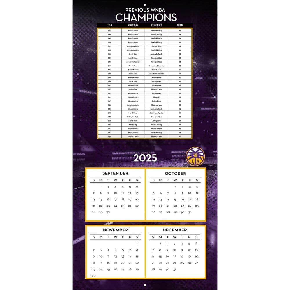 WNBA Los Angeles Sparks 2026 Wall Calendar Second Alternate Image