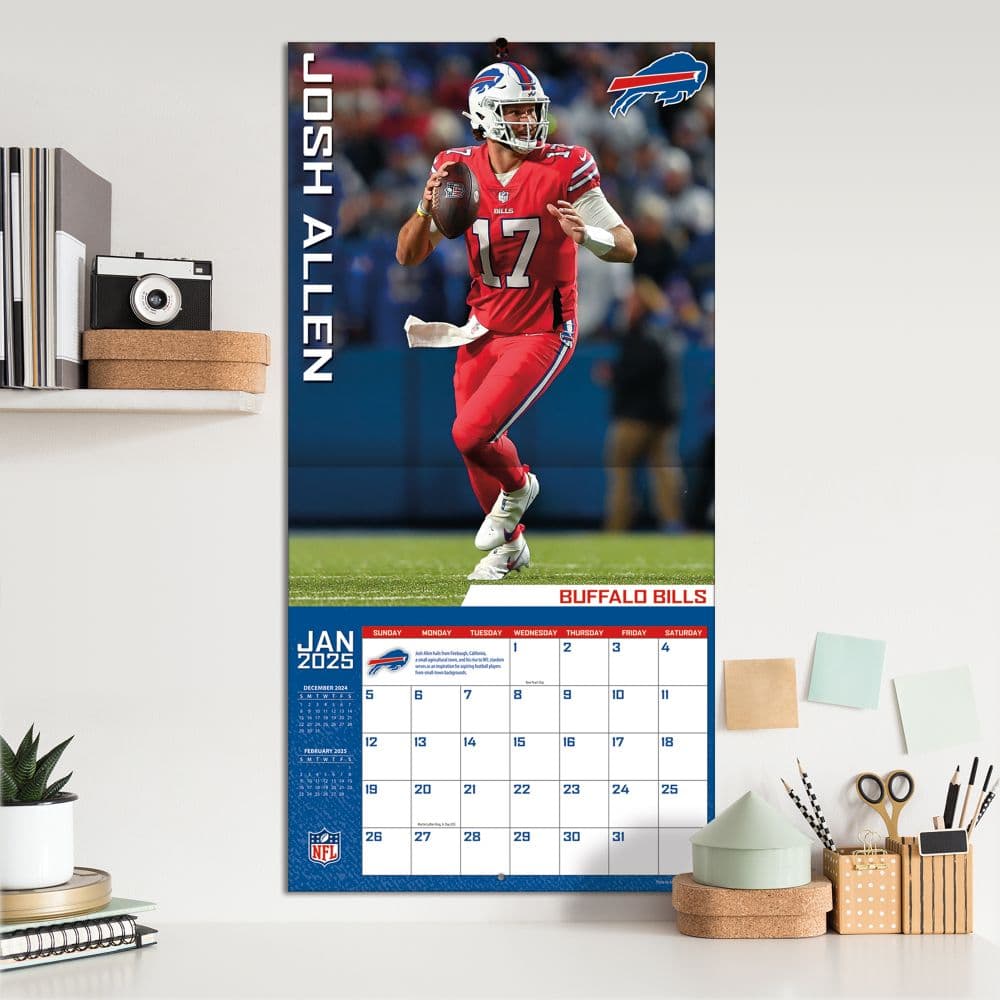 NFL Buffalo Bills Josh Allen 2025 Wall Calendar Fourth Alternate Image