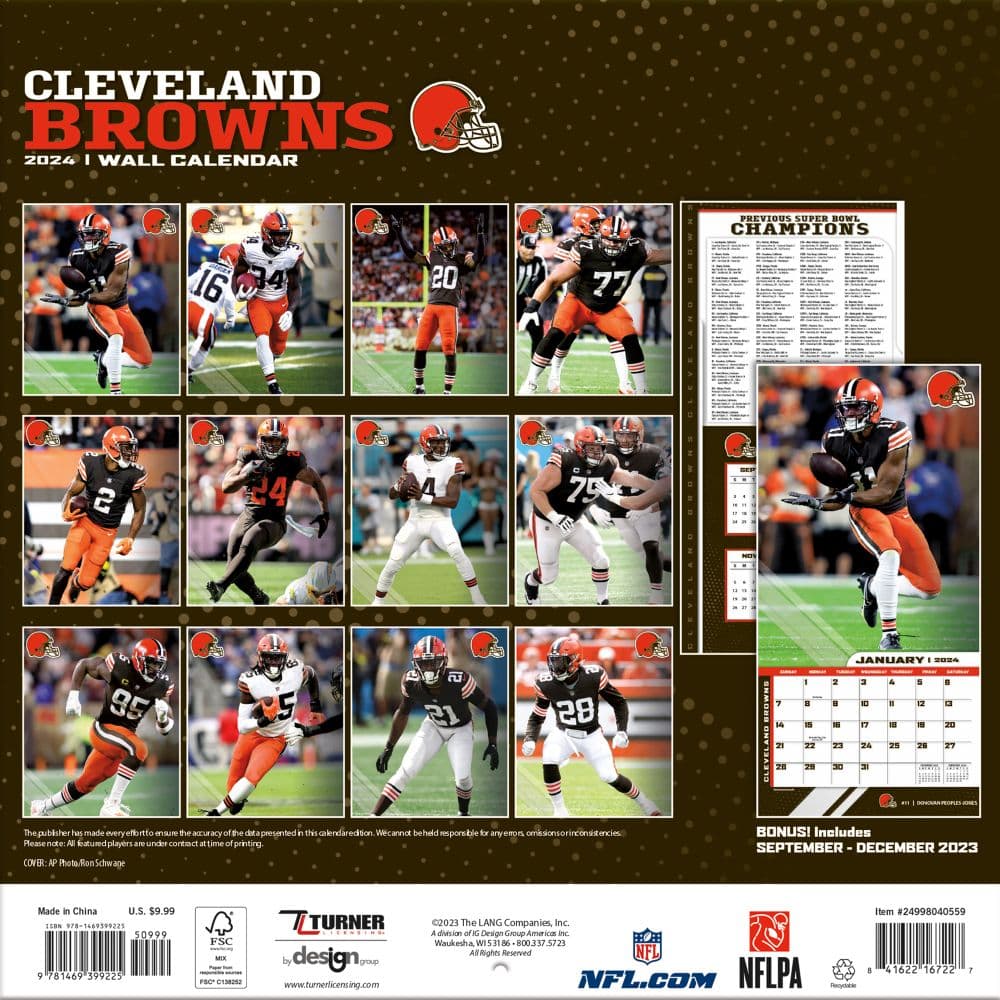Cleveland Browns 2024 Mini Wall Calendar
