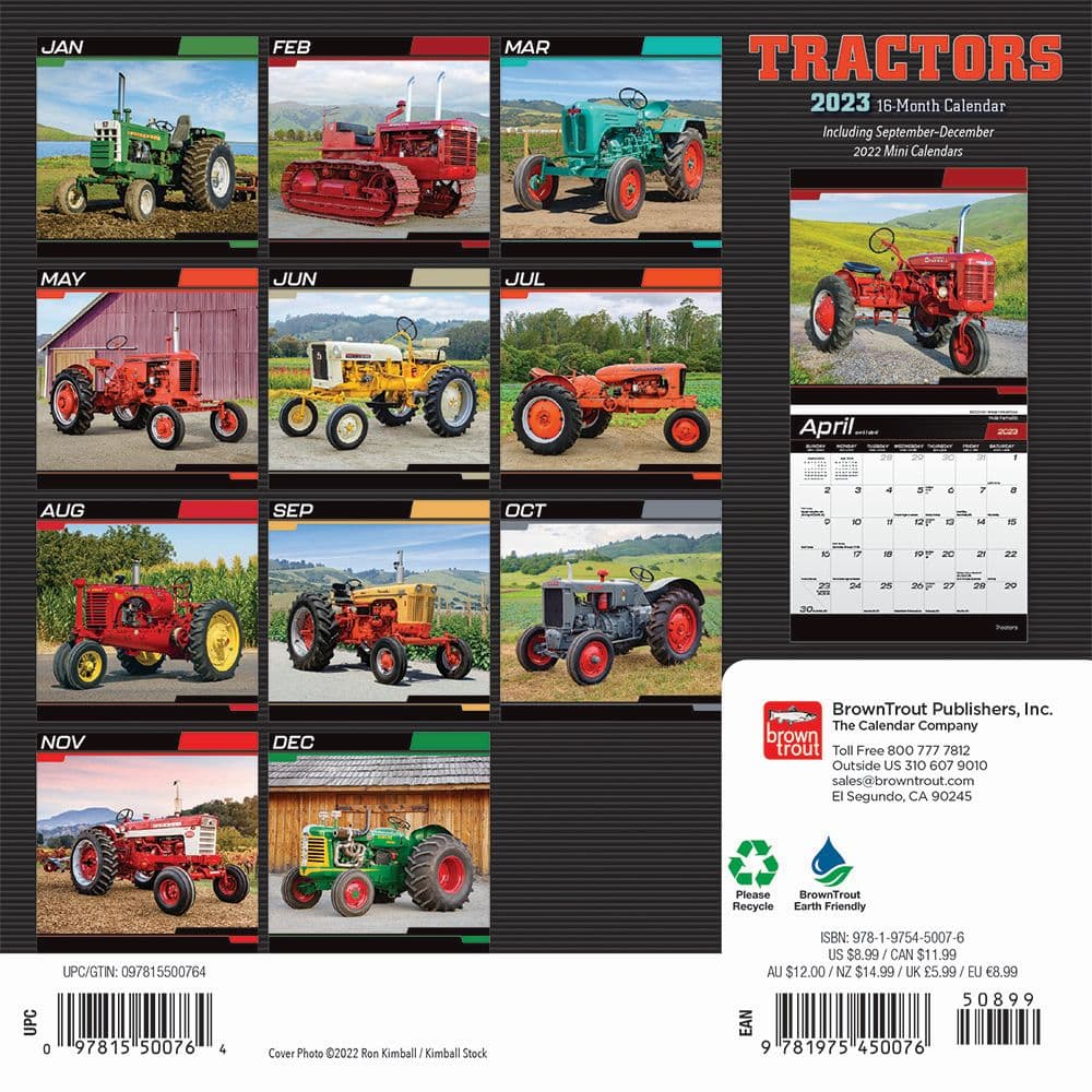 Tractors 2023 Mini Wall Calendar - Calendars.com