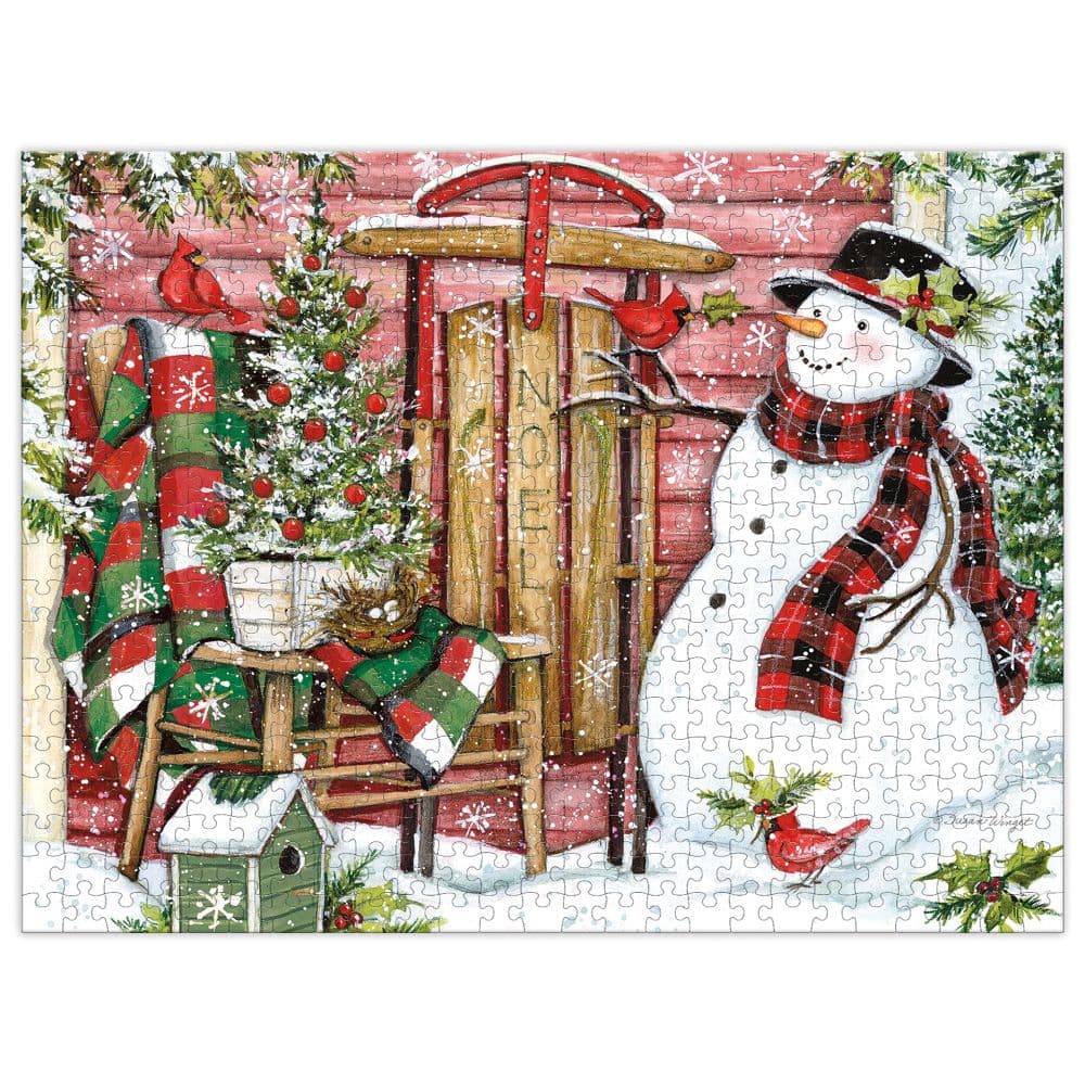 Snowman and Sled 500 Piece Puzzle Second Alternate Image