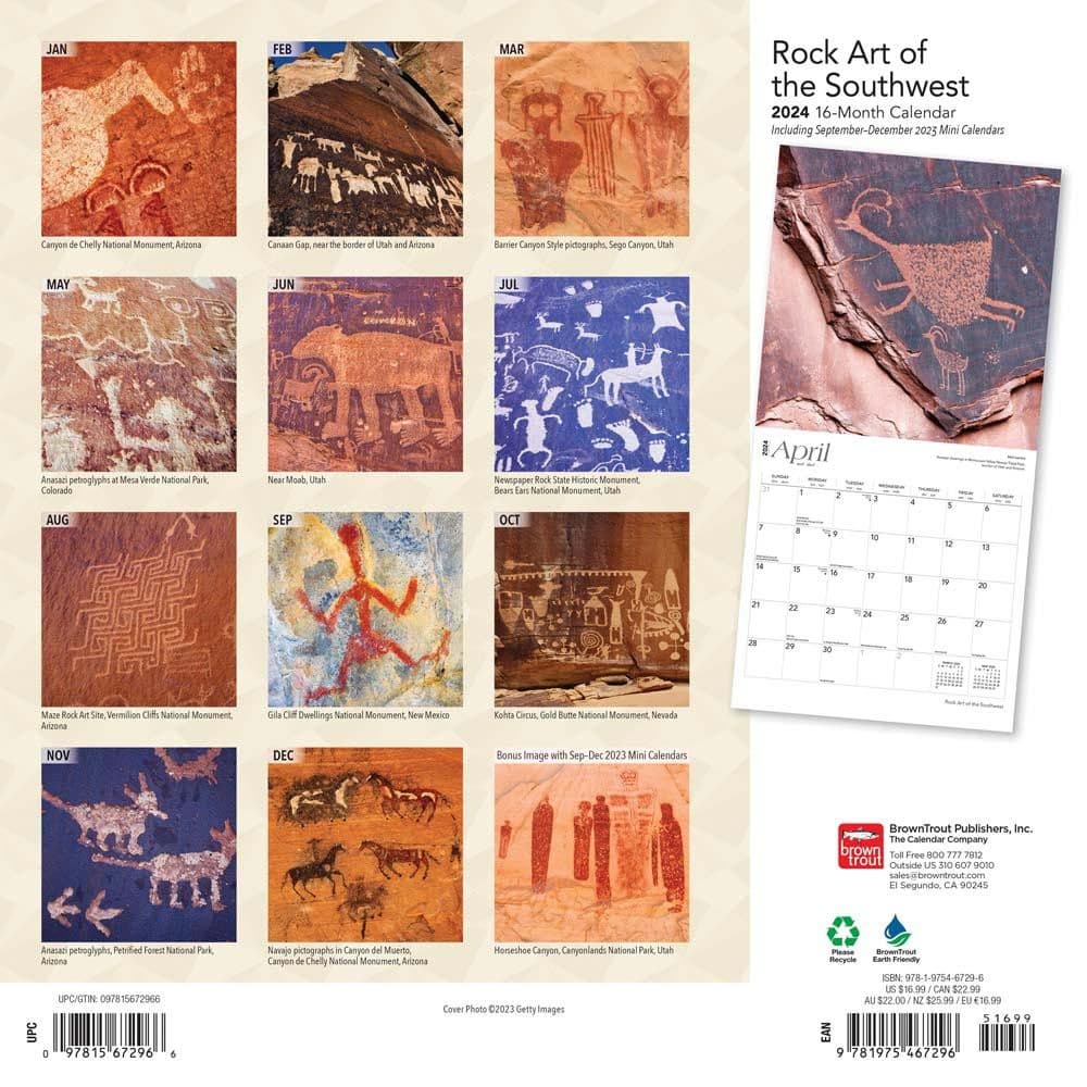 Rock Art of the Southwest 2024 Wall Calendar