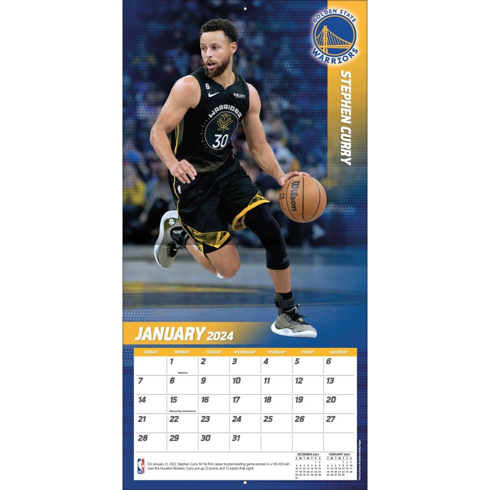 Stephen Curry 2024 Mini Wall Calendar