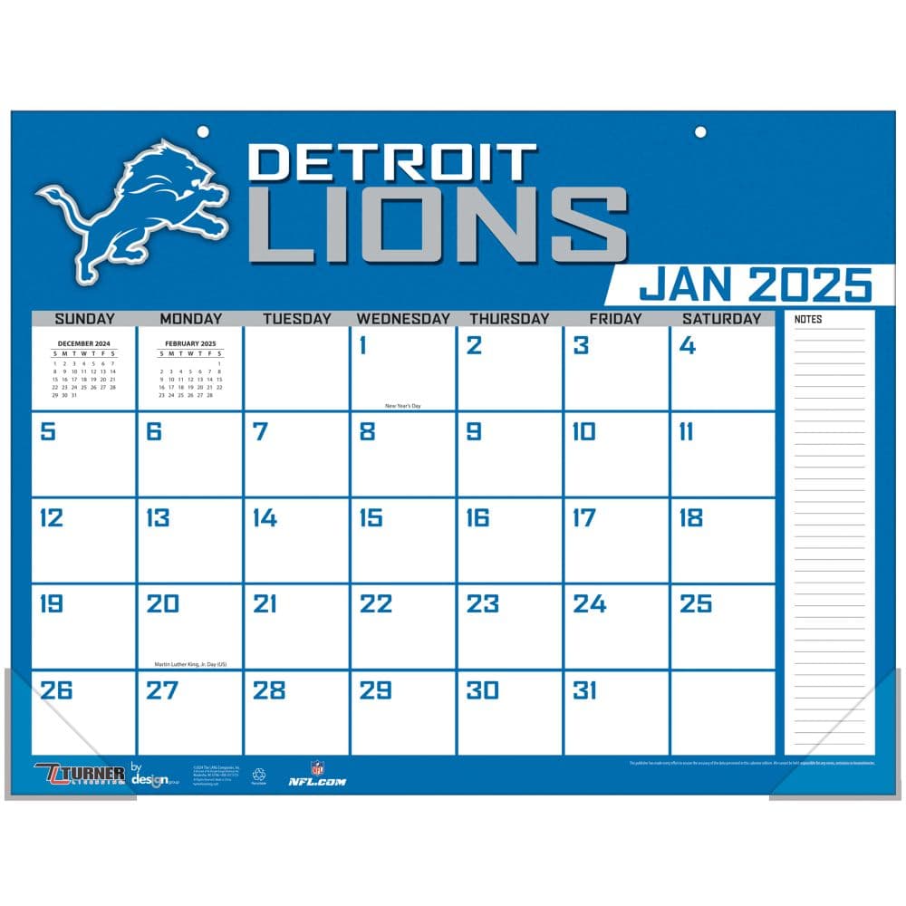 NFL Detroit Lions 2025 Desk Pad First Alternate Image