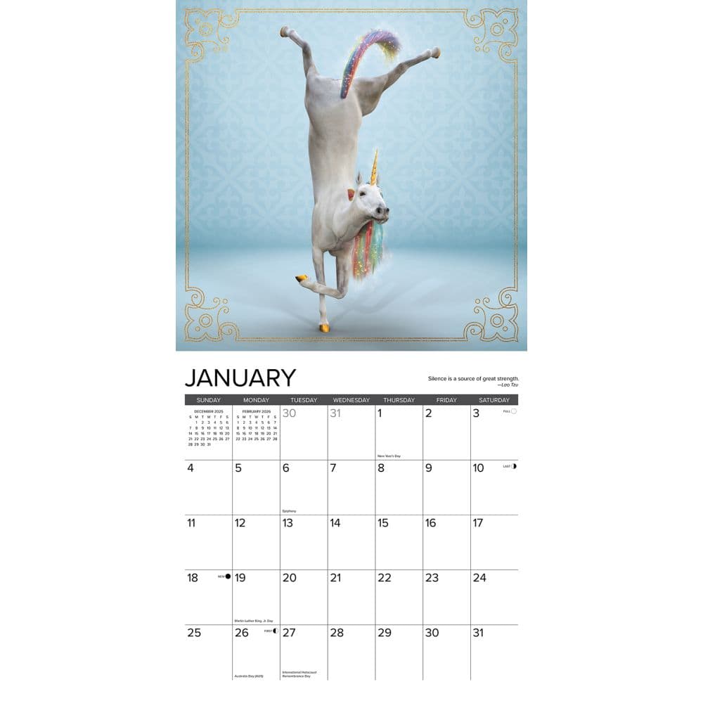 Unicorn Yoga 2026 Wall Calendar Second Alternate Image