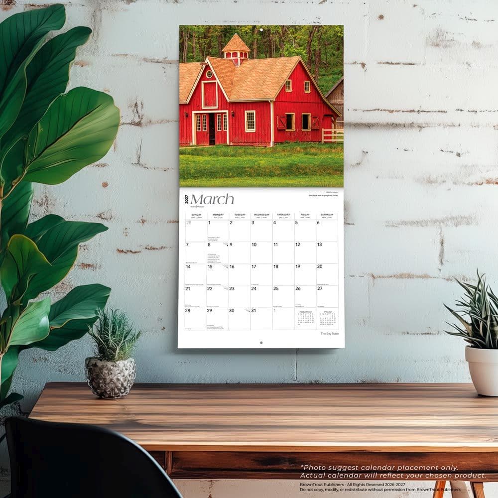 Bay State Massachusetts 2027 Wall Calendar Fourth Alternate Image