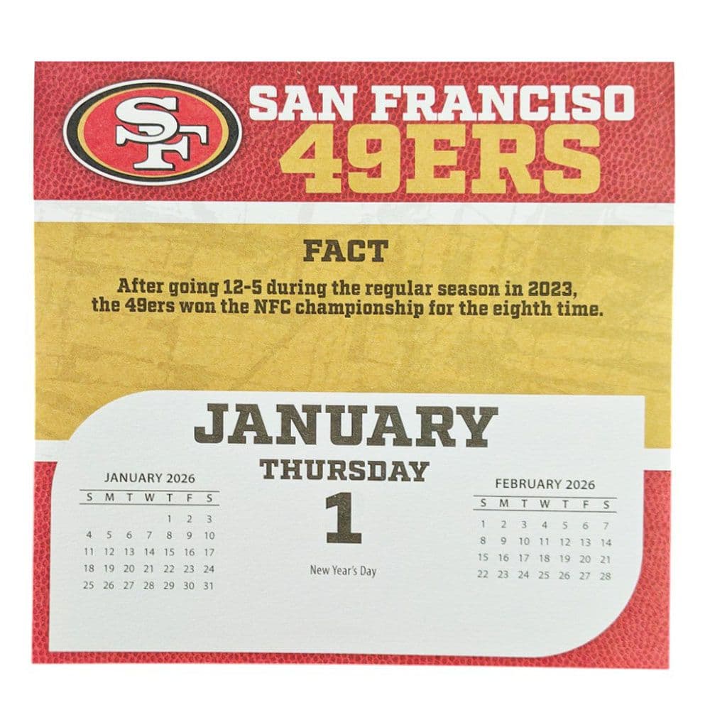NFL San Francisco 49ers 2026 Desk Calendar Second  Alternate Image