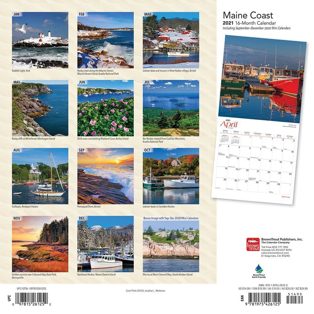 Umaine Calendar 2022 Maine Coast Wall Calendar - Calendars.com