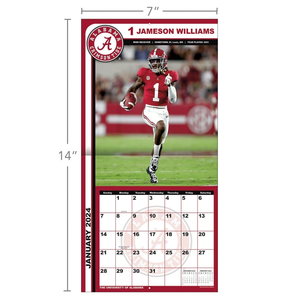 Alabama Crimson Tide 2024 Mini Wall Calendar Fifth Alternate Image width=&quot;1000&quot; height=&quot;1000&quot;