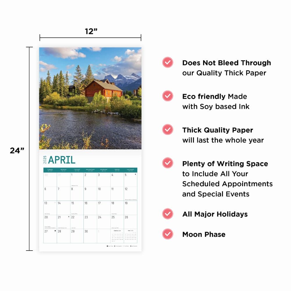 Cabins 2025 Wall Calendar