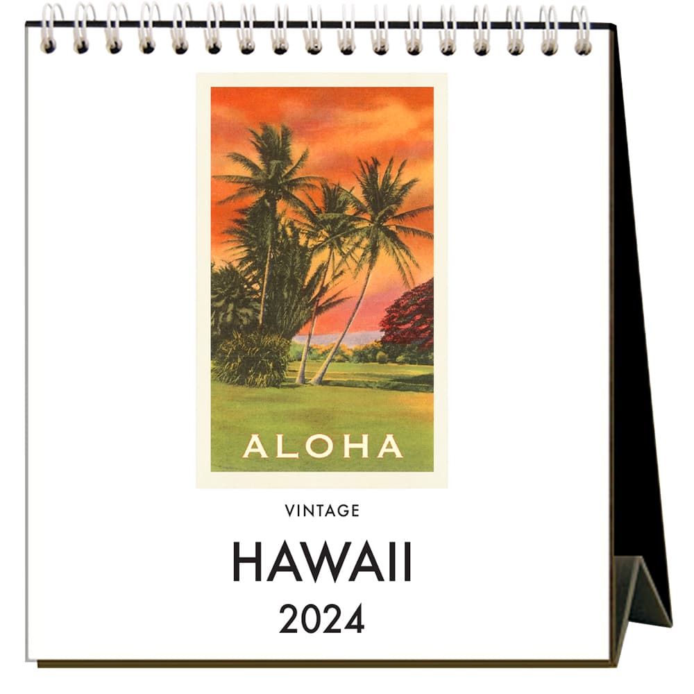 Hawaii Nostalgic 2024 Easel Desk Calendar