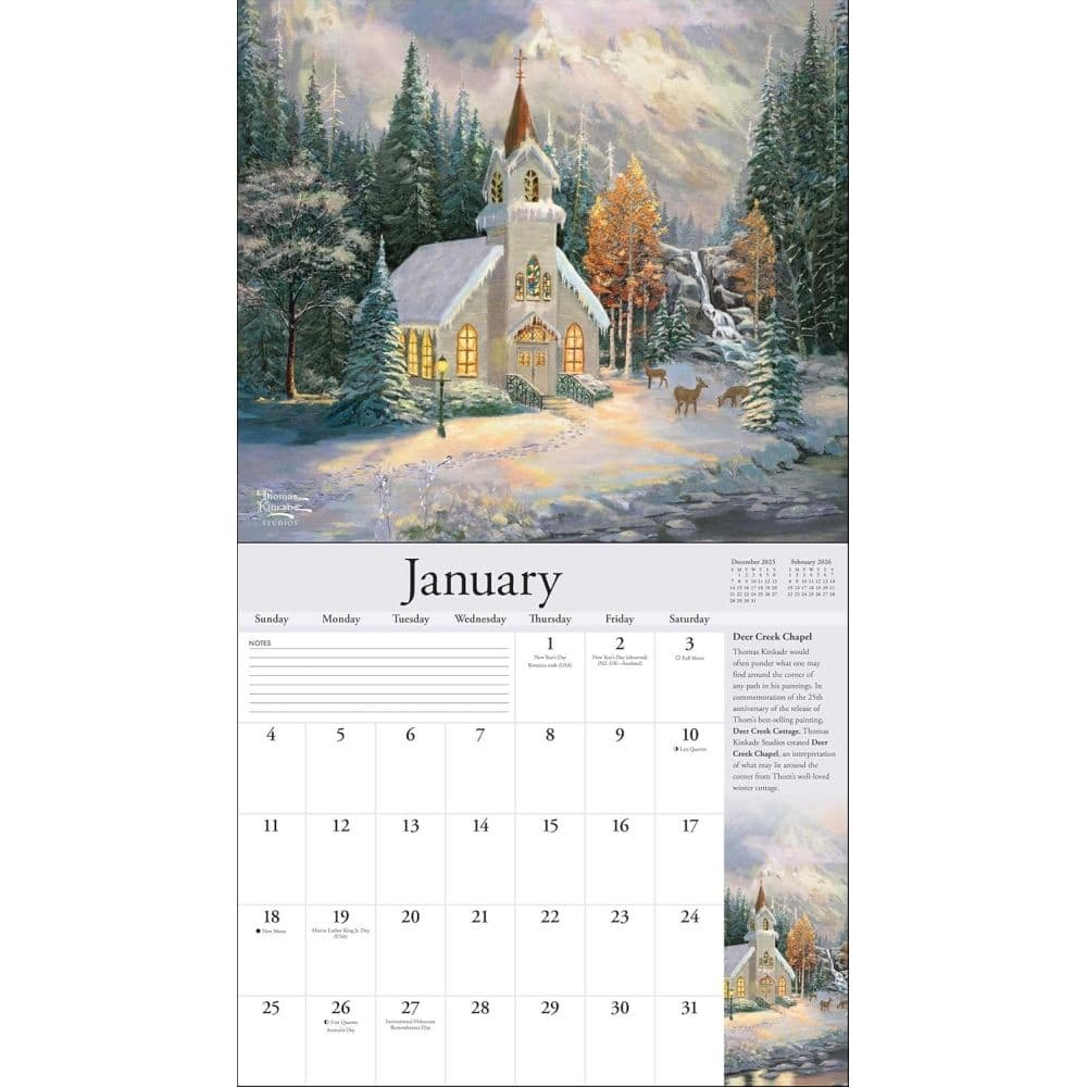 Thomas Kinkade Collectors Edition 2026 Wall Calendar Third Alternate Image