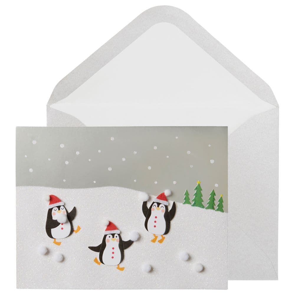 Penguins And Snowballs Christmas Card Main Product Image width="1000" height="1000"