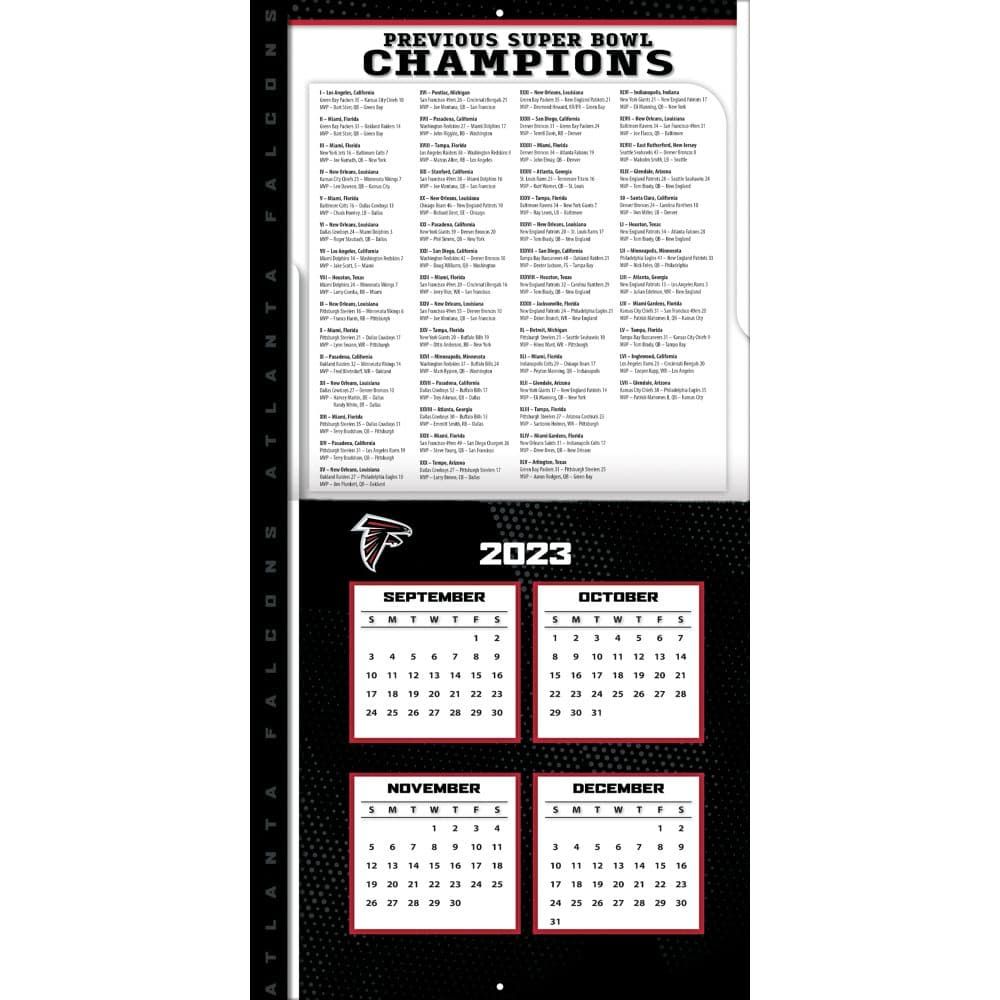 Atlanta Falcons 2025 Wall Calendar