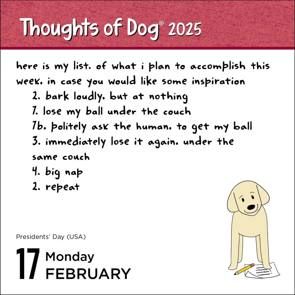 Thoughts of Dog 2025 Desk Calendar