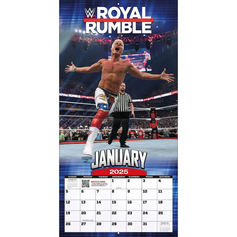 WWE Historical Events 2025 Wall Calendar - Calendars.com