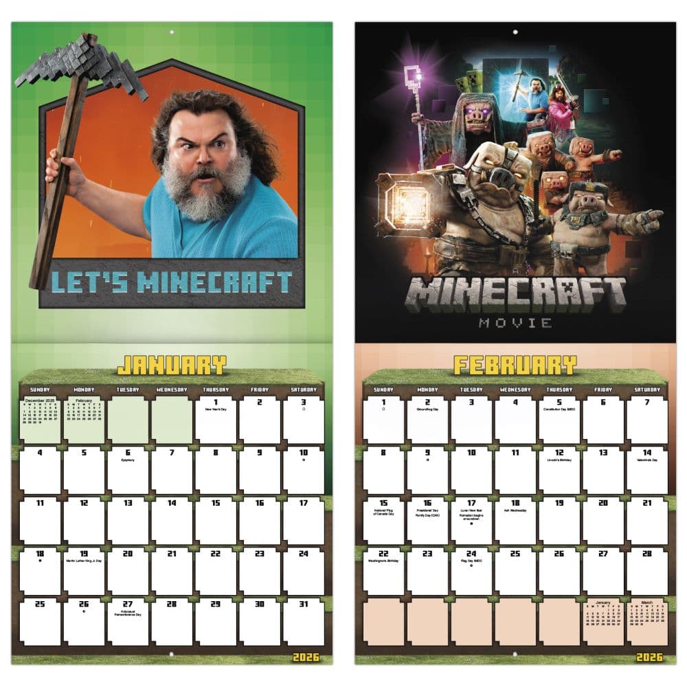Minecraft Movie 2026 Wall Calendar Fifth Alternate Image