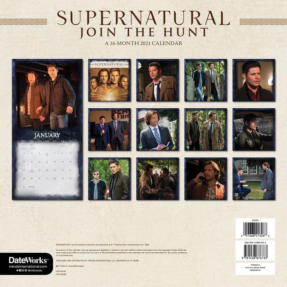 Supernatural Wall Calendar