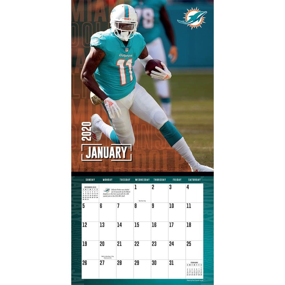 Miami Dolphins Wall Calendar