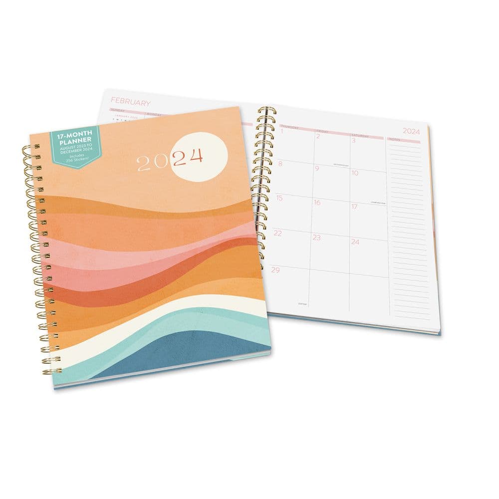 Rainbow Waves XL Spiral 2024 Planner