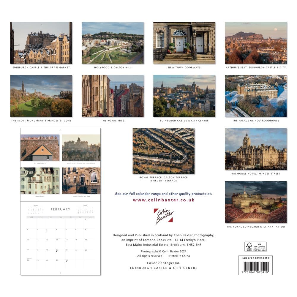 Edinburgh 2025 Wall Calendar First Alternate Image width="1000" height="1000"