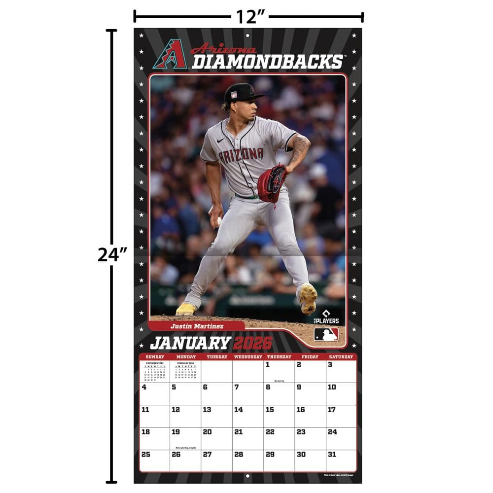 MLB Arizona Diamondbacks 2026 Wall Calendar Fourth Alternate Image