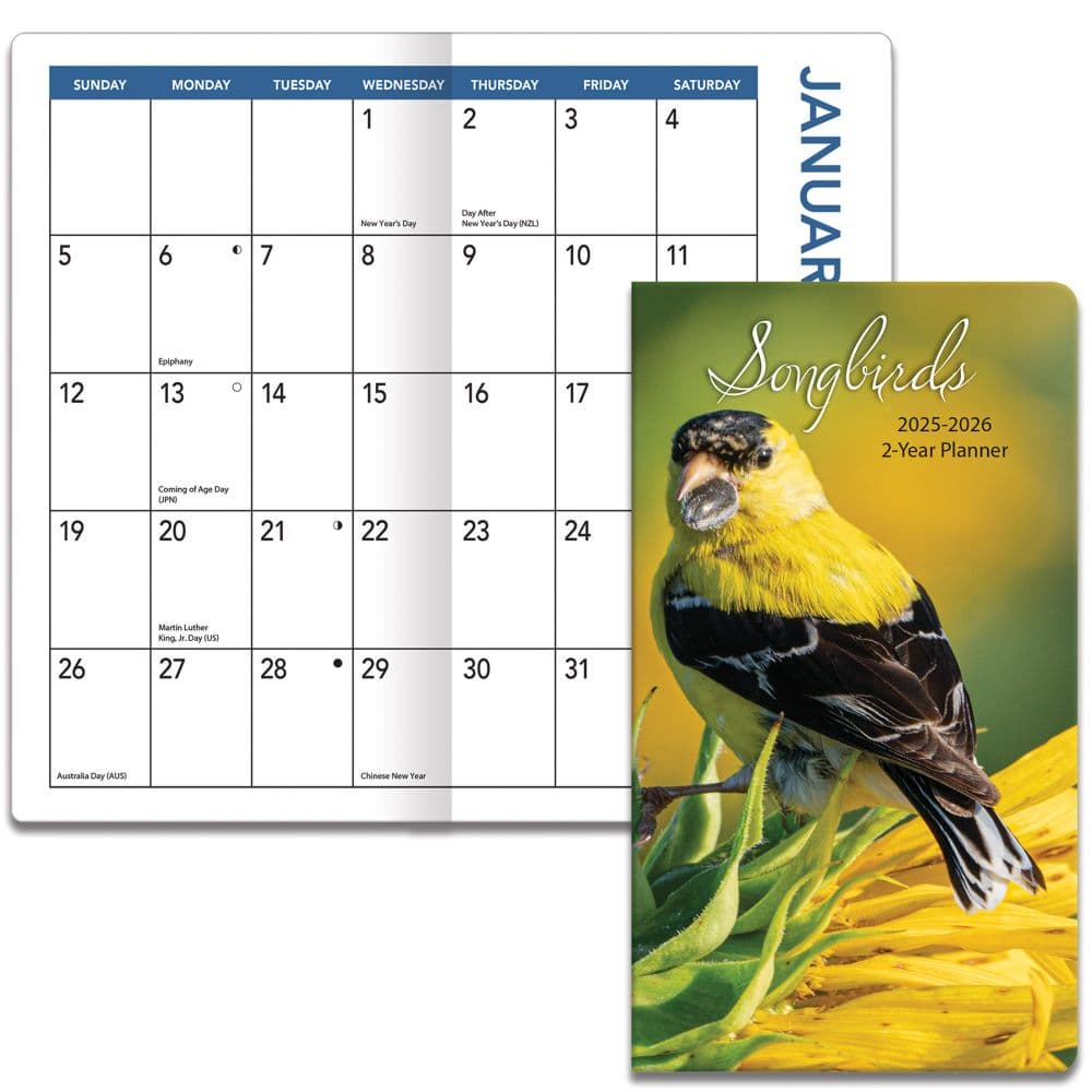 Songbirds 2 Year 2025 Pocket Planner Fourth Alternate Image width="1000" height="1000"