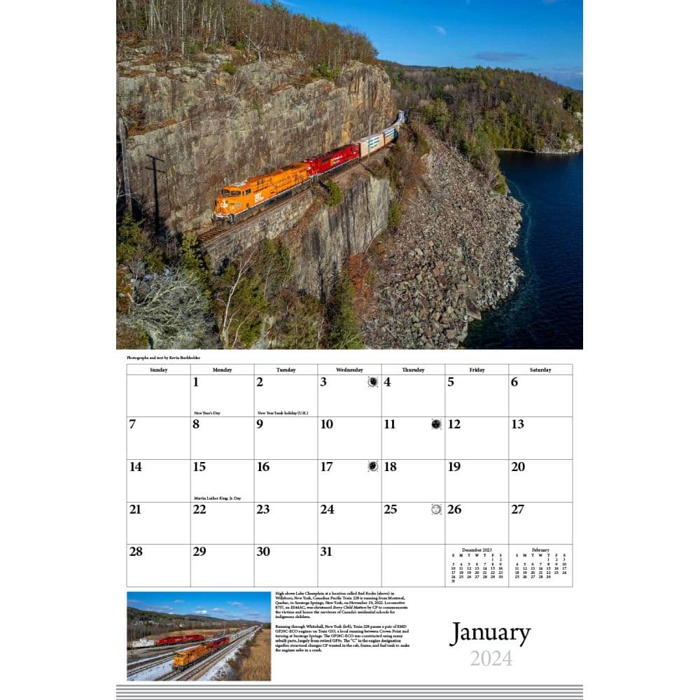 Trains Railroading 2024 Wall Calendar