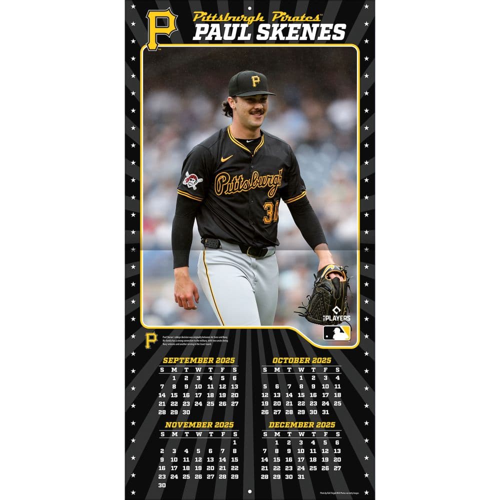 MLB Pittsburgh Pirates Paul Skenes 2026 Wall Calendar Second Alternate Image