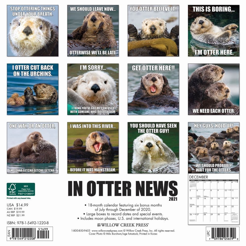 In Otter News Wall Calendar