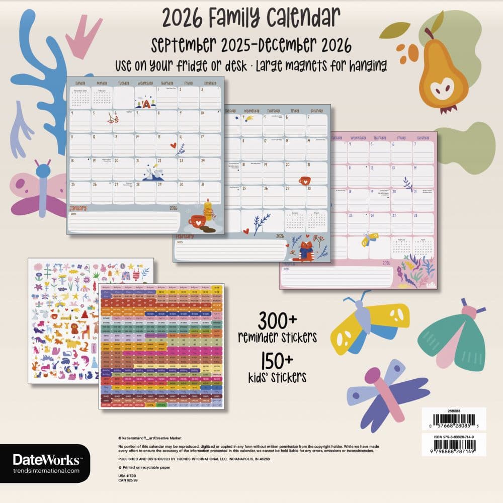 Family Design 2026 Magnetic Desk Calendar First Alternate Image
