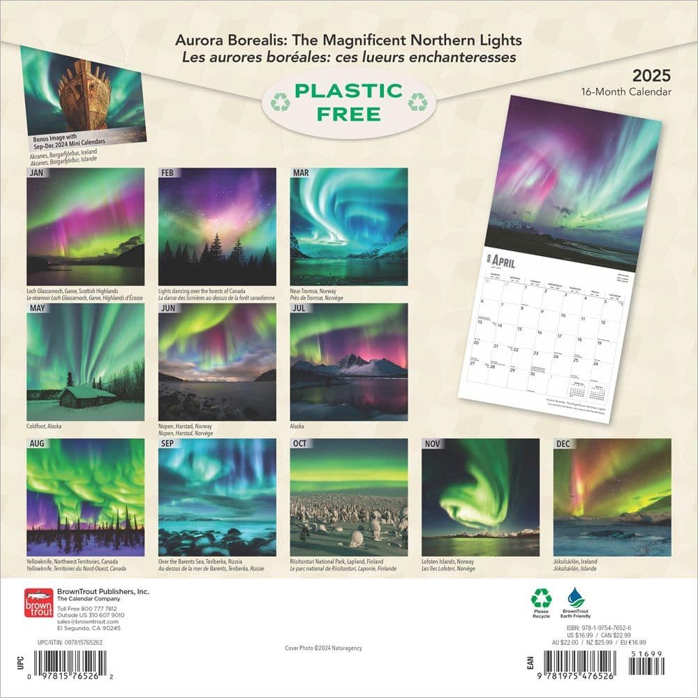 Aurora Borealis 2025 Wall Calendar First Alternate Image width=&quot;1000&quot; height=&quot;1000&quot;