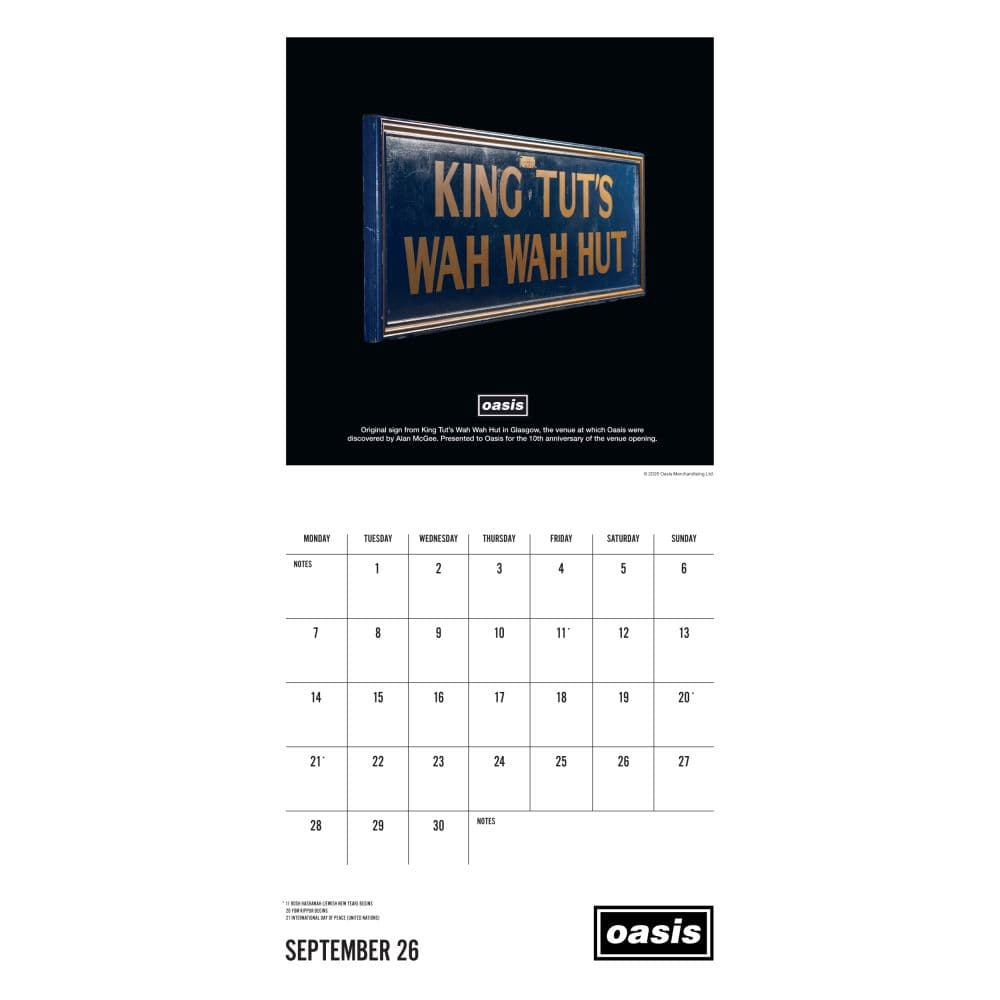 Oasis 2026 Wall Calendar Third Alternate Image