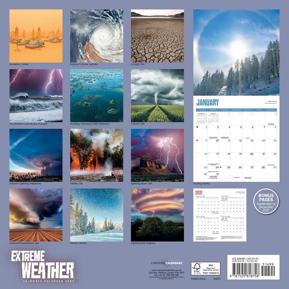 Extreme Weather 2022 Wall Calendar - Calendars.com