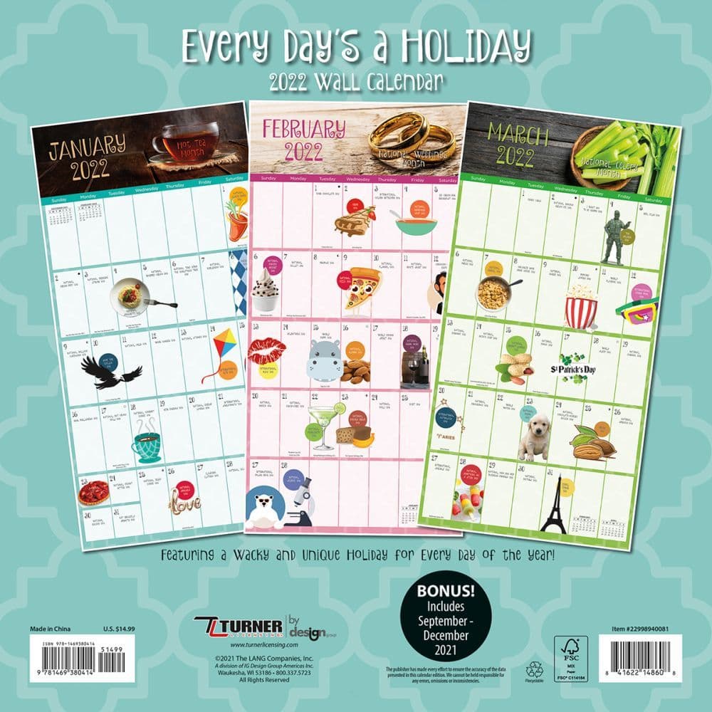 Everyday Is A Holiday 2022 Wall Calendar - Calendars.com