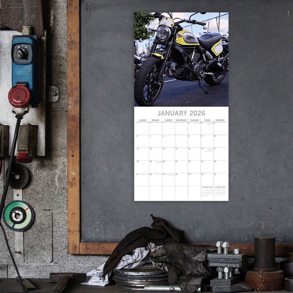 Retro Motorbikes 2026 Wall Calendar Second Alternate Image