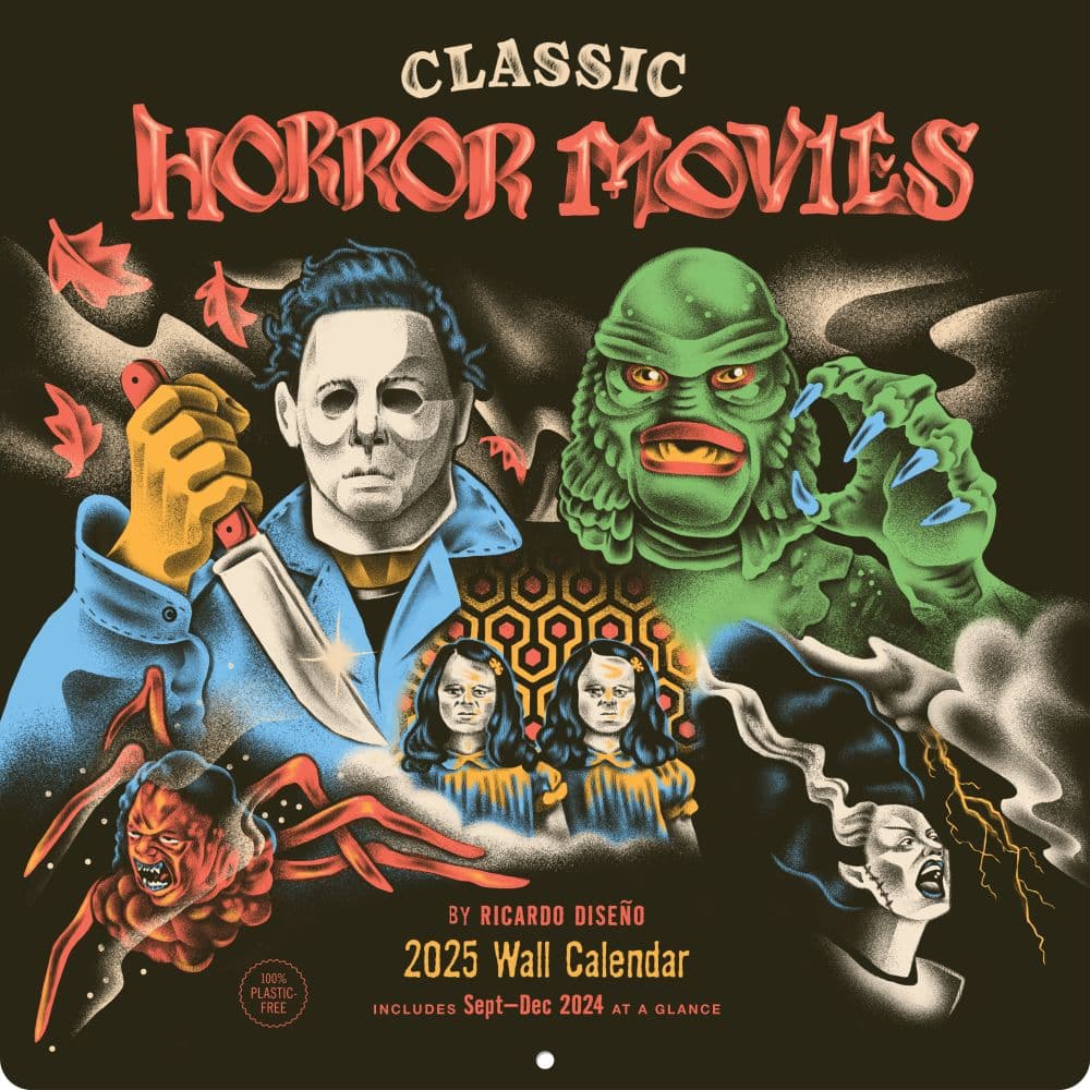 Classic Horror Movies 2025 Wall Calendar Main Image