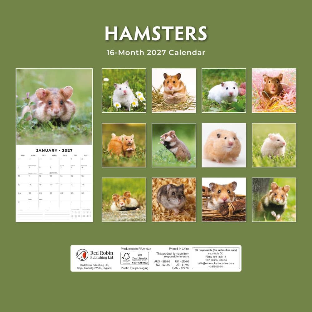 Hamsters 2027 Wall Calendar First Alternate Image